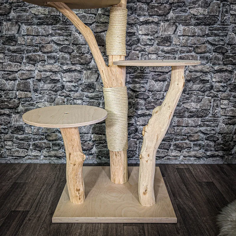Naturkratzbaum 140 cm hoch Kratzbaum Natur Holz Design 2804 Katzenbaum