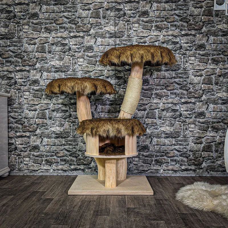 Naturkratzbaum 108 cm hoch Kratzbaum Natur Holz Design 2807 Katzenbaum