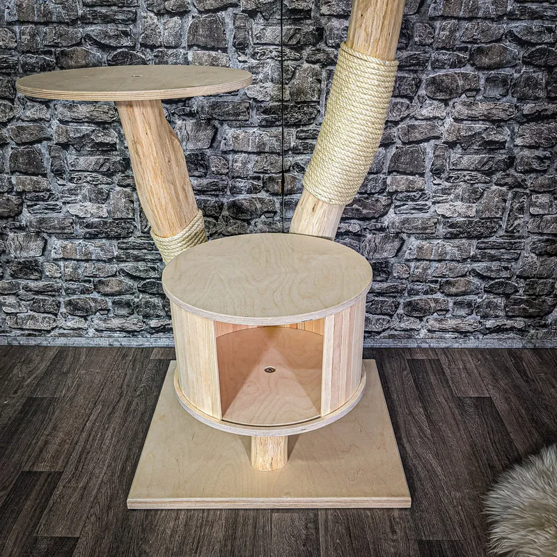 Naturkratzbaum 108 cm hoch Kratzbaum Natur Holz Design 2807 Katzenbaum
