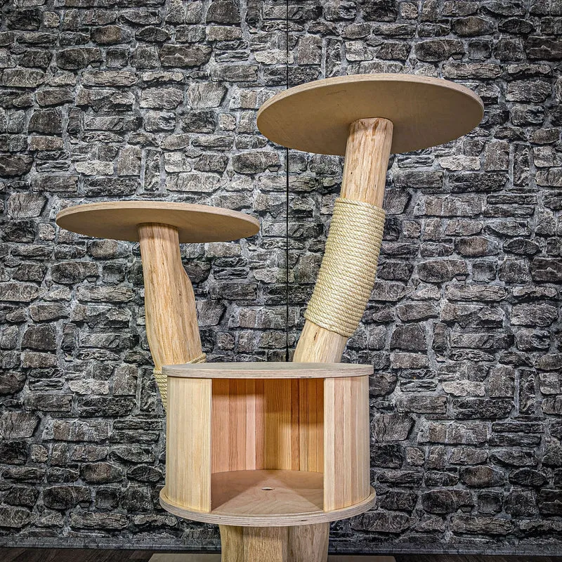 Naturkratzbaum 108 cm hoch Kratzbaum Natur Holz Design 2807 Katzenbaum