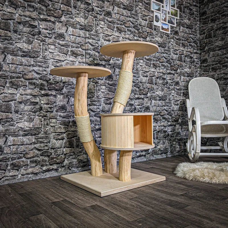 Naturkratzbaum 108 cm hoch Kratzbaum Natur Holz Design 2807 Katzenbaum