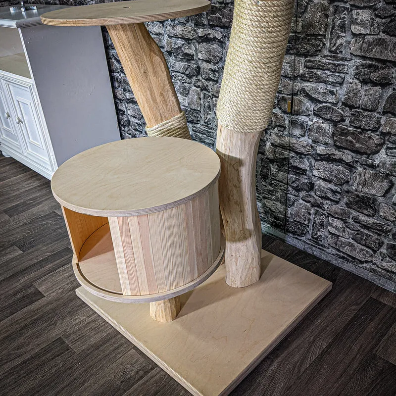 Naturkratzbaum 108 cm hoch Kratzbaum Natur Holz Design 2807 Katzenbaum