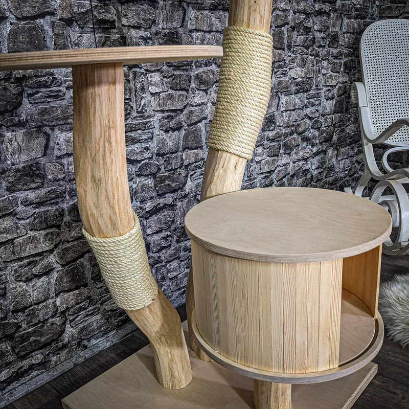 Naturkratzbaum 108 cm hoch Kratzbaum Natur Holz Design 2807 Katzenbaum