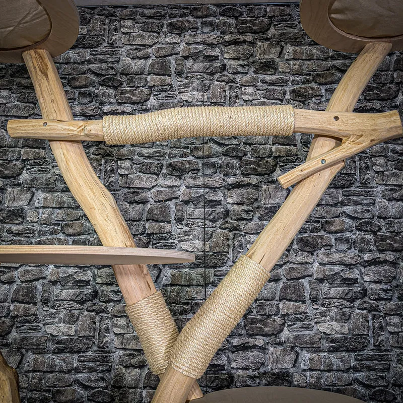Naturkratzbaum 205 cm hoch Kratzbaum Natur Holz Design 2808 Katzenbaum