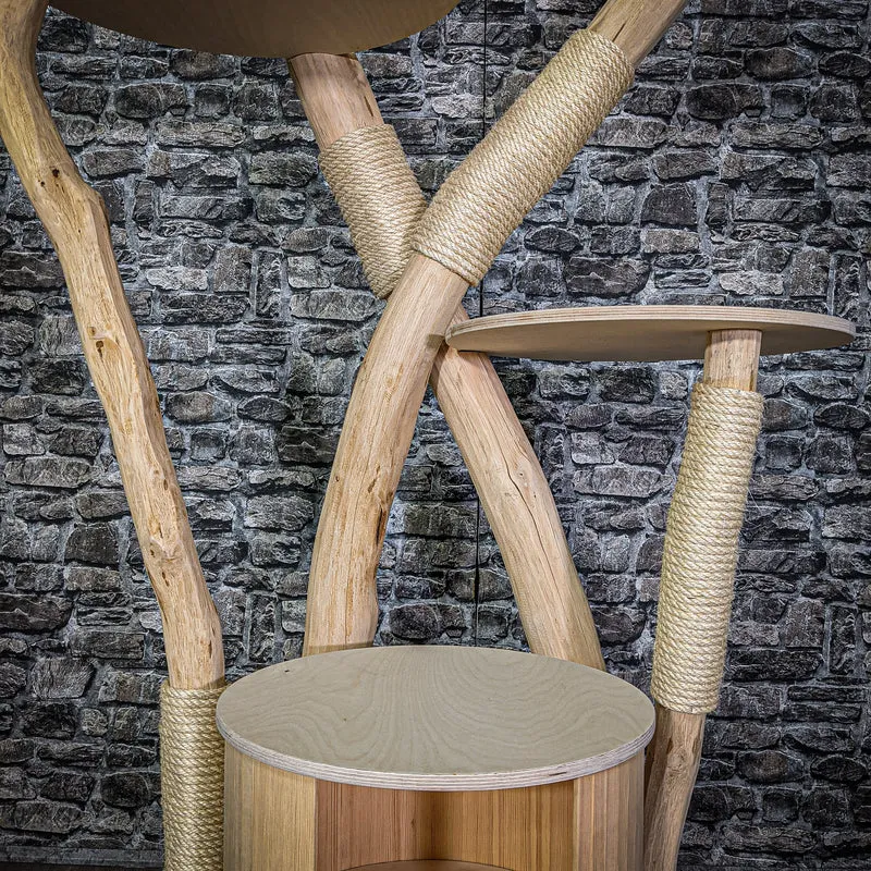 Naturkratzbaum 205 cm hoch Kratzbaum Natur Holz Design 2808 Katzenbaum