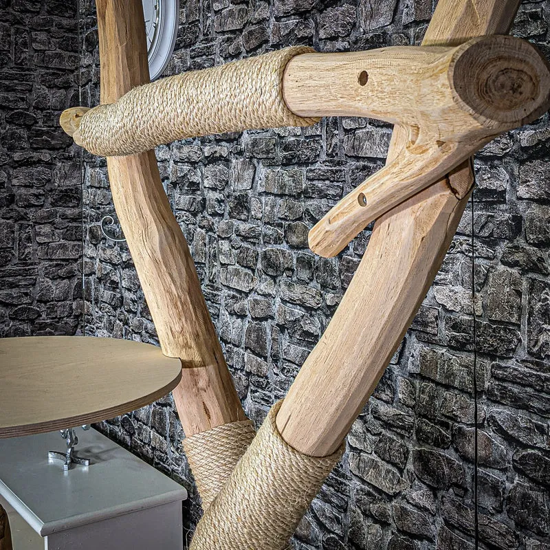 Naturkratzbaum 205 cm hoch Kratzbaum Natur Holz Design 2808 Katzenbaum