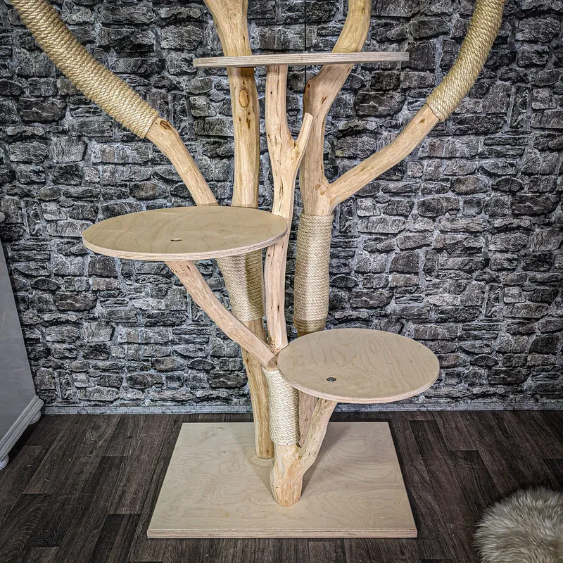 Naturkratzbaum 190 cm hoch Kratzbaum Natur Holz Design 2809 Katzenbaum