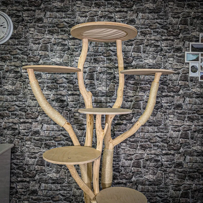Naturkratzbaum 190 cm hoch Kratzbaum Natur Holz Design 2809 Katzenbaum