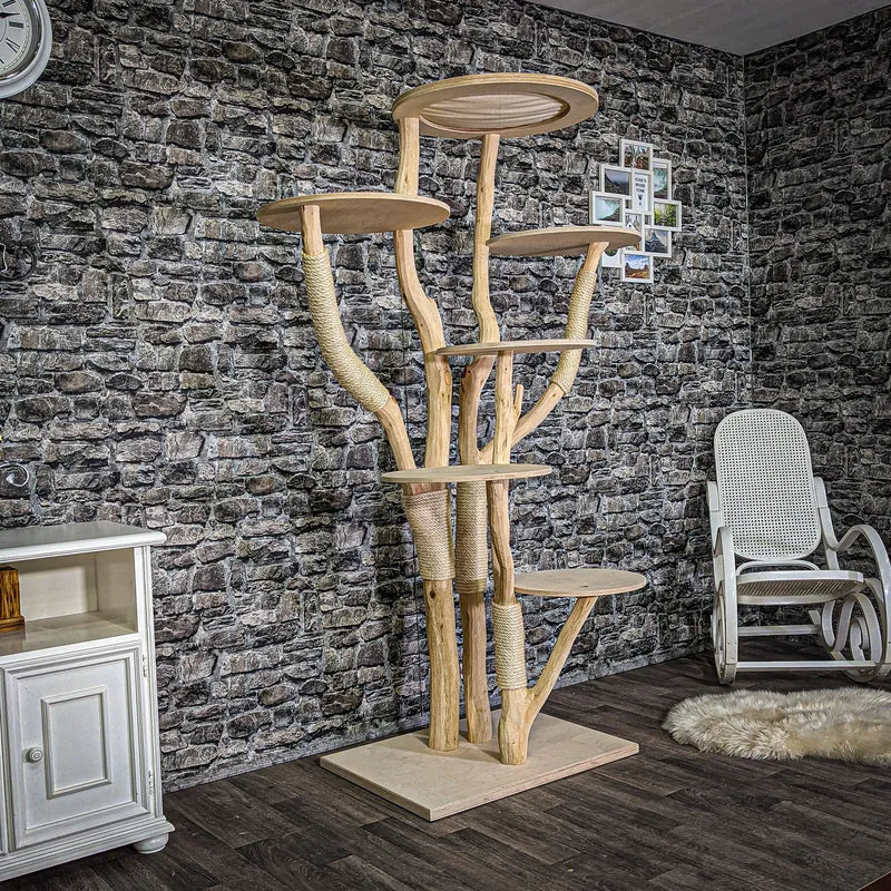Naturkratzbaum 190 cm hoch Kratzbaum Natur Holz Design 2809 Katzenbaum