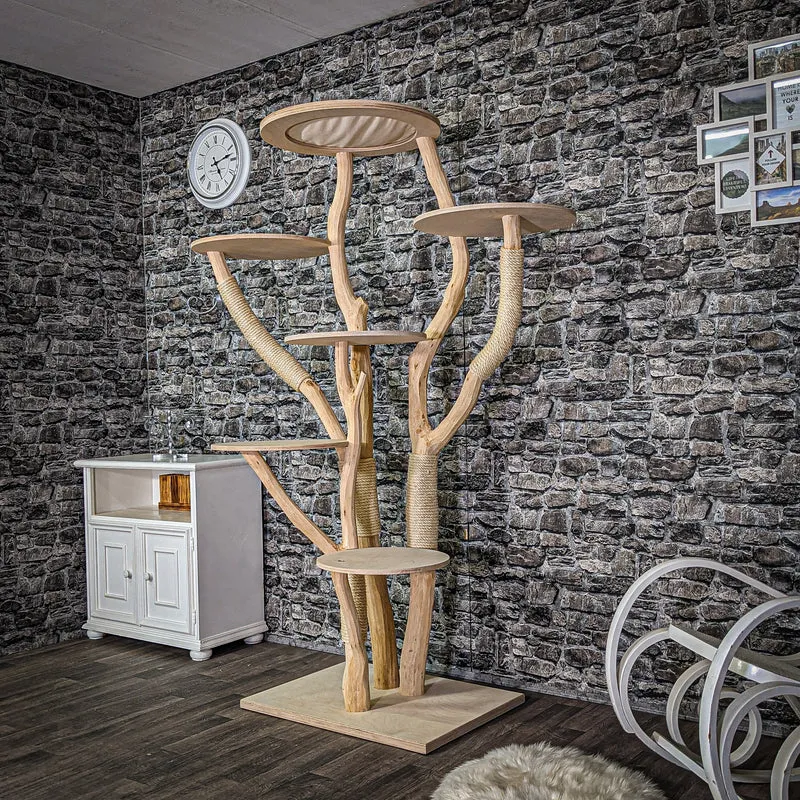 Naturkratzbaum 190 cm hoch Kratzbaum Natur Holz Design 2809 Katzenbaum