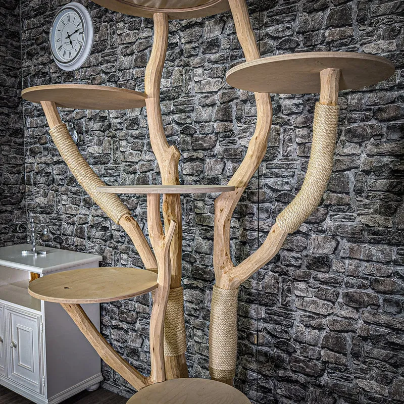 Naturkratzbaum 190 cm hoch Kratzbaum Natur Holz Design 2809 Katzenbaum