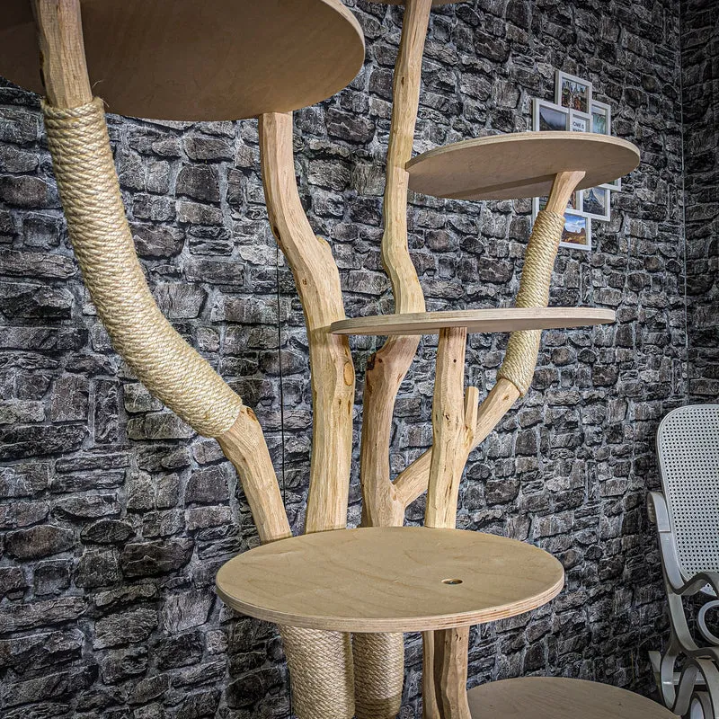 Naturkratzbaum 190 cm hoch Kratzbaum Natur Holz Design 2809 Katzenbaum