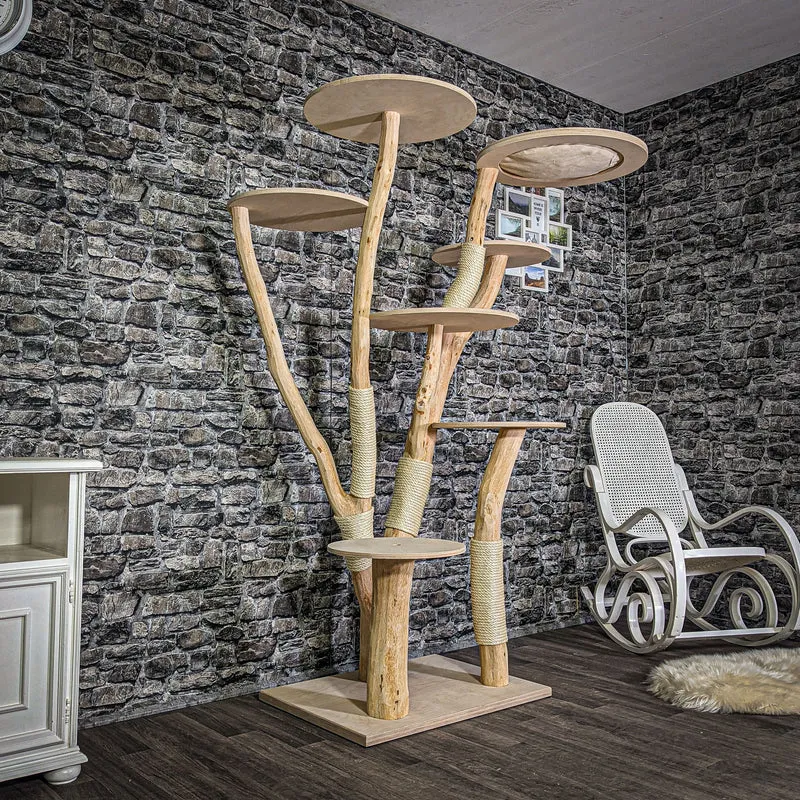 Naturkratzbaum 180 cm hoch Kratzbaum Natur Holz Design 2792 Katzenbaum