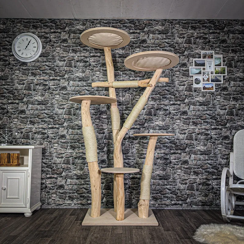 Naturkratzbaum 203 cm hoch Kratzbaum Natur Holz Design 2791 Katzenbaum