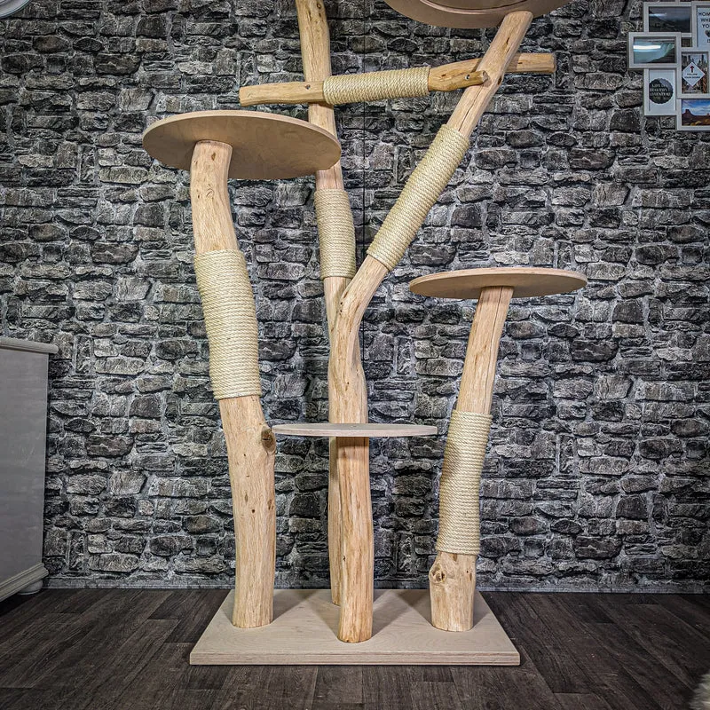 Naturkratzbaum 203 cm hoch Kratzbaum Natur Holz Design 2791 Katzenbaum