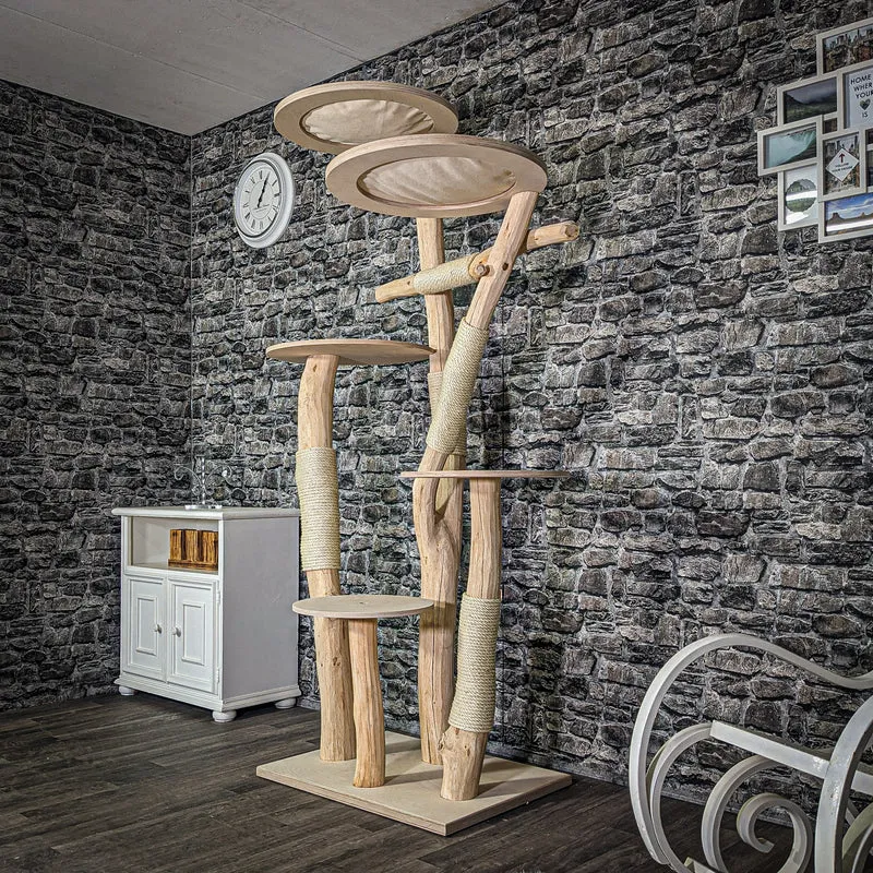 Naturkratzbaum 203 cm hoch Kratzbaum Natur Holz Design 2791 Katzenbaum