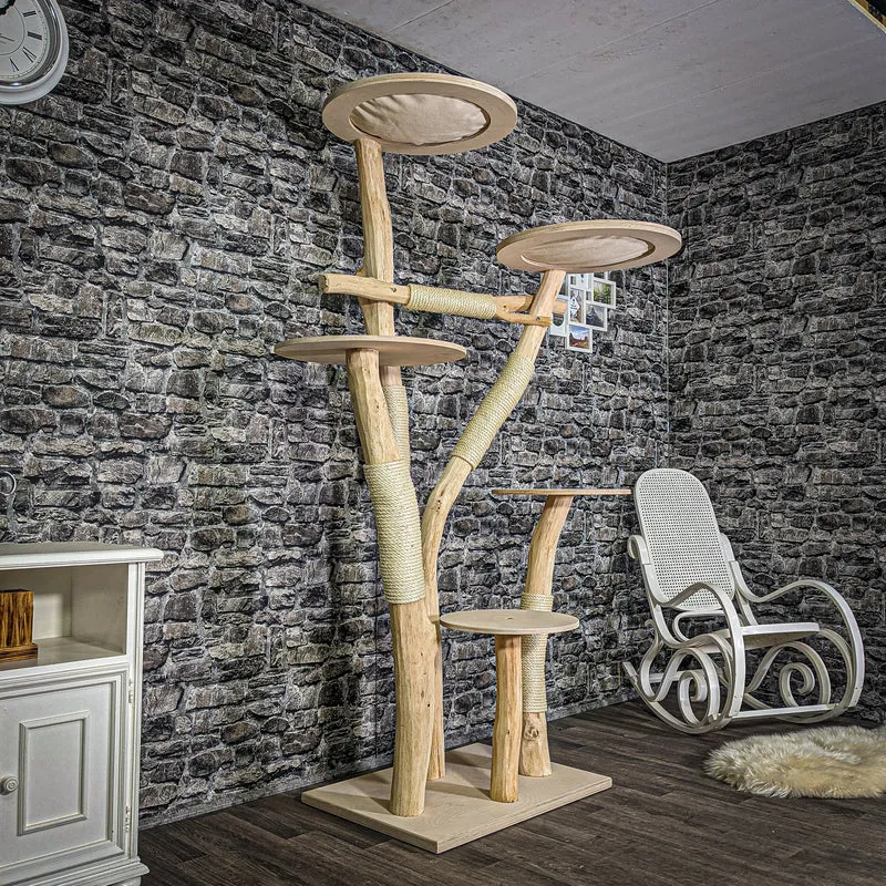 Naturkratzbaum 203 cm hoch Kratzbaum Natur Holz Design 2791 Katzenbaum