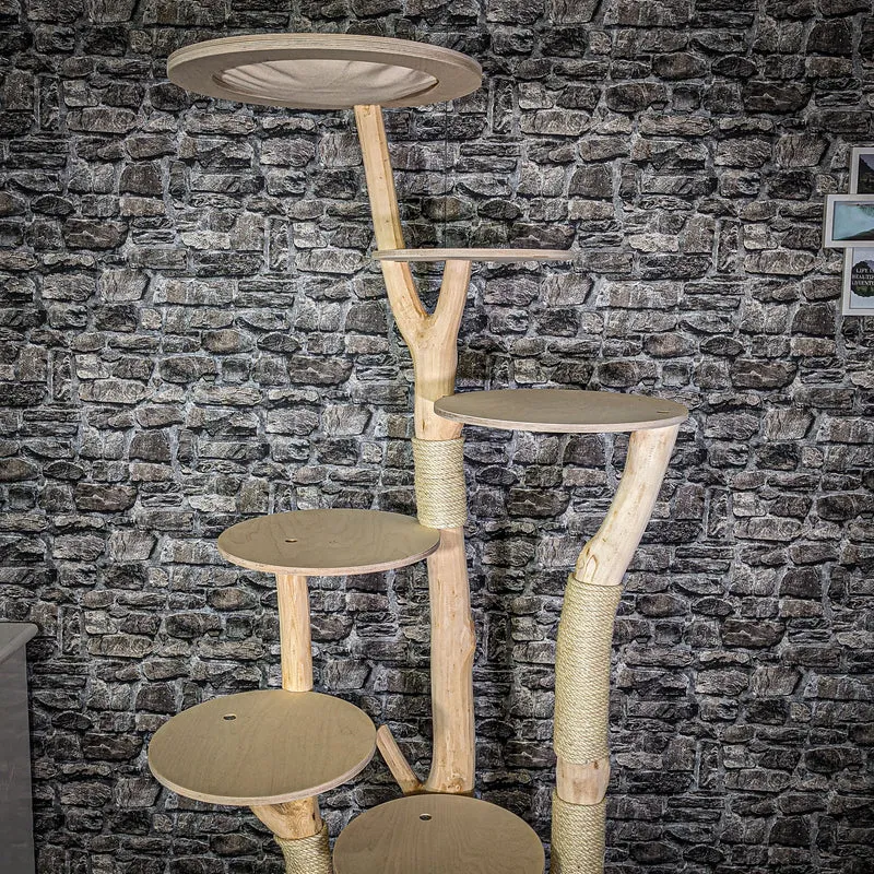 Naturkratzbaum 2790 Kratzbaum Natur Holz Design 204 cm hoch Katzenbaum