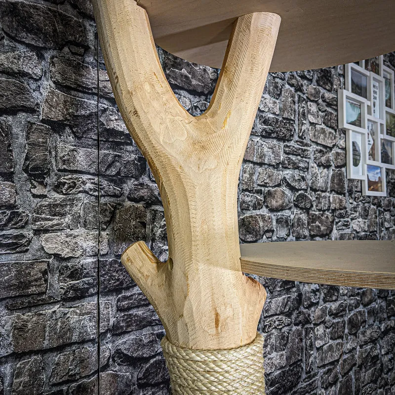 Naturkratzbaum 2790 Kratzbaum Natur Holz Design 204 cm hoch Katzenbaum