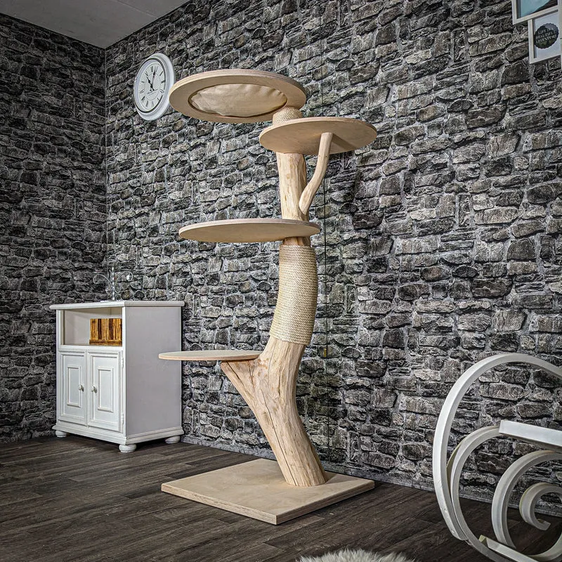 Naturkratzbaum 162 cm hoch Kratzbaum Natur Holz Design 2789 Katzenbaum