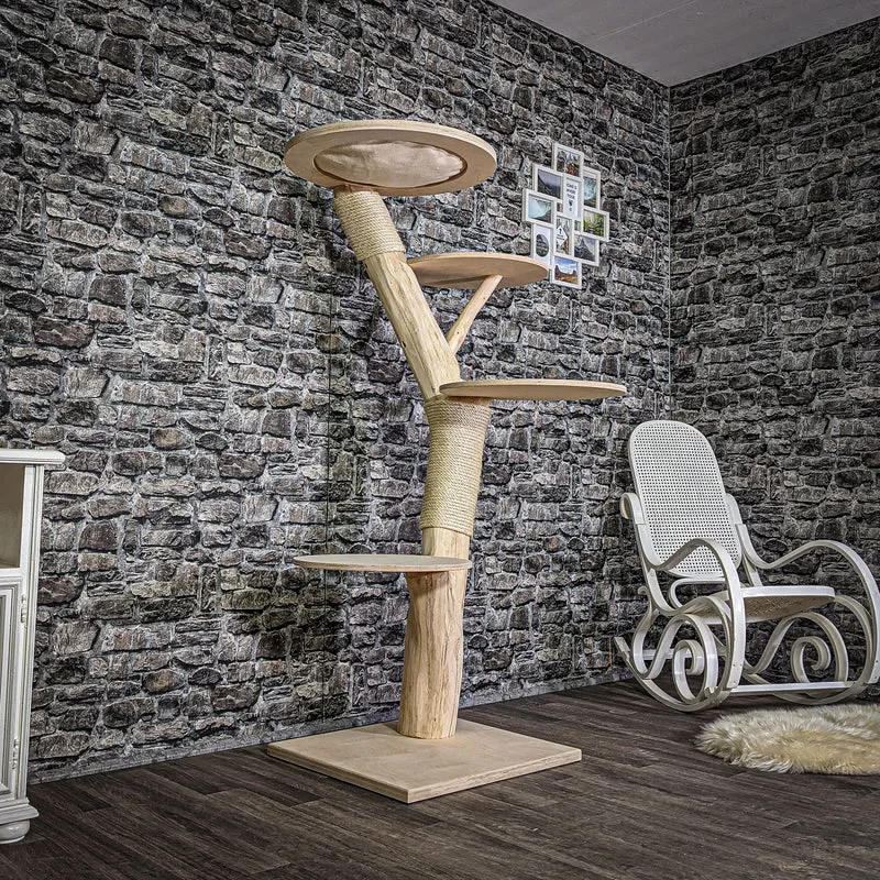 Naturkratzbaum 162 cm hoch Kratzbaum Natur Holz Design 2789 Katzenbaum