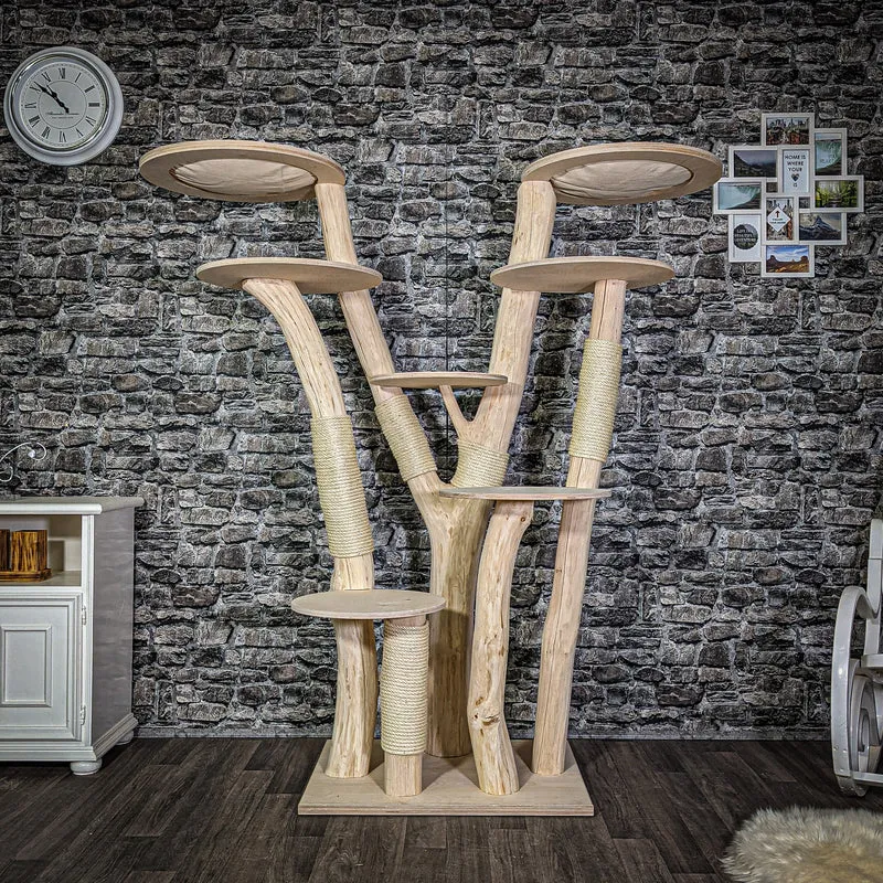 Naturkratzbaum 175 cm hoch Kratzbaum Natur Holz Design 2788 Katzenbaum