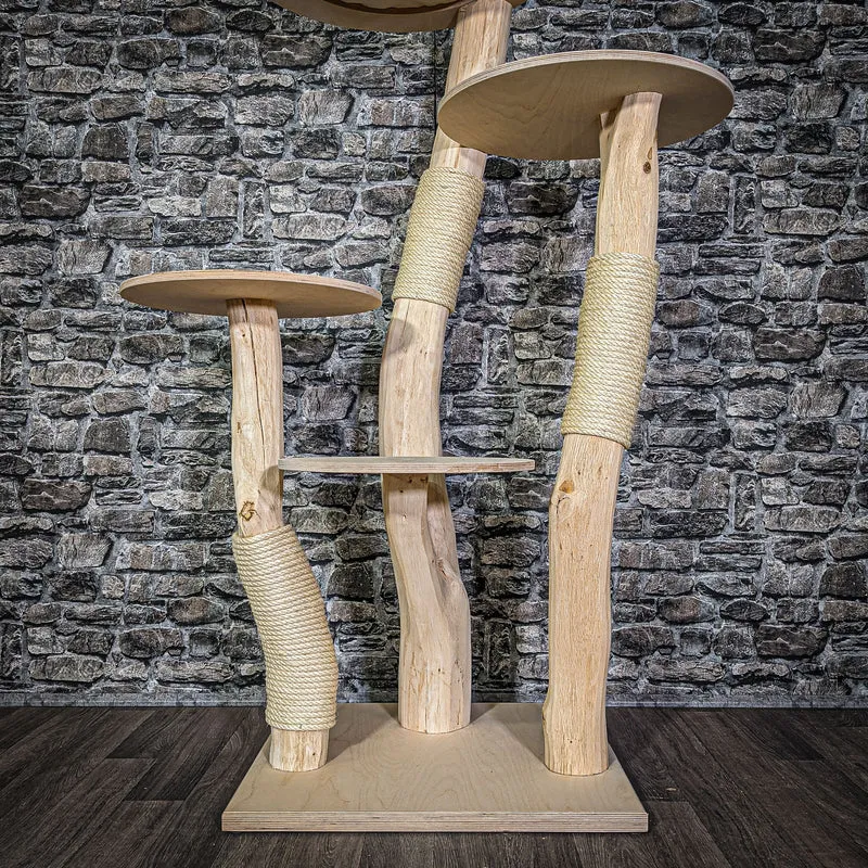 Naturkratzbaum 144 cm hoch Kratzbaum Natur Holz Design 2786 Katzenbaum