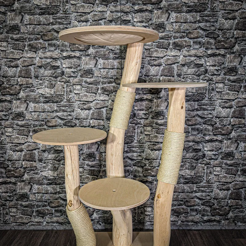 Naturkratzbaum 144 cm hoch Kratzbaum Natur Holz Design 2786 Katzenbaum