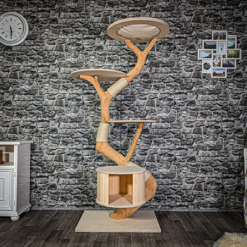 Naturkratzbaum 185 cm hoch Kratzbaum Natur Holz Design 2946 Katzenbaum