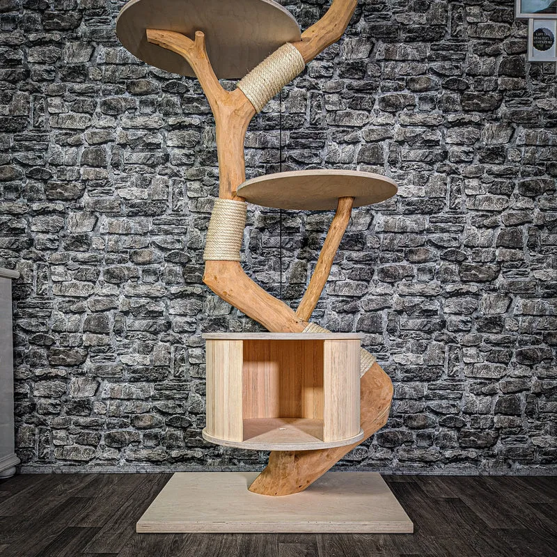 Naturkratzbaum 185 cm hoch Kratzbaum Natur Holz Design 2946 Katzenbaum