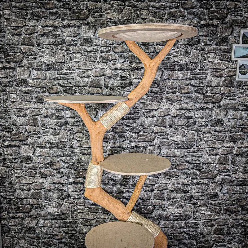 Naturkratzbaum 185 cm hoch Kratzbaum Natur Holz Design 2946 Katzenbaum