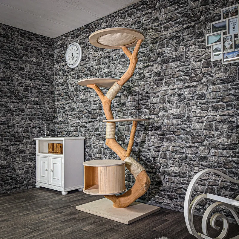 Naturkratzbaum 185 cm hoch Kratzbaum Natur Holz Design 2946 Katzenbaum