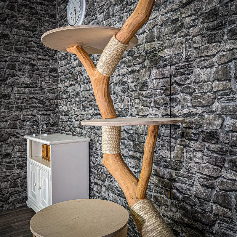 Naturkratzbaum 185 cm hoch Kratzbaum Natur Holz Design 2946 Katzenbaum