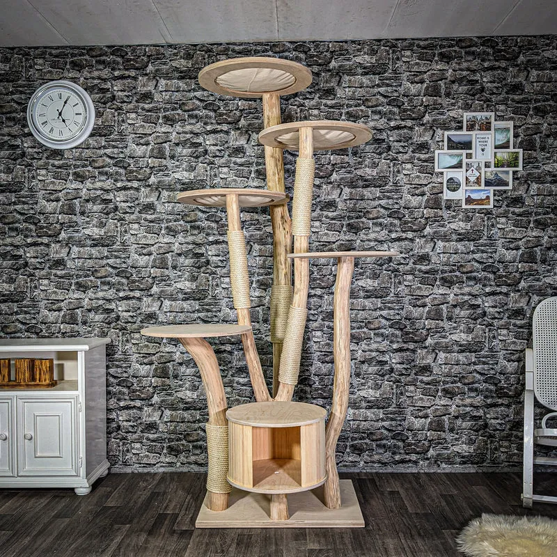 Naturkratzbaum 2944 Kratzbaum Natur Holz Design 216 cm hoch Katzenbaum