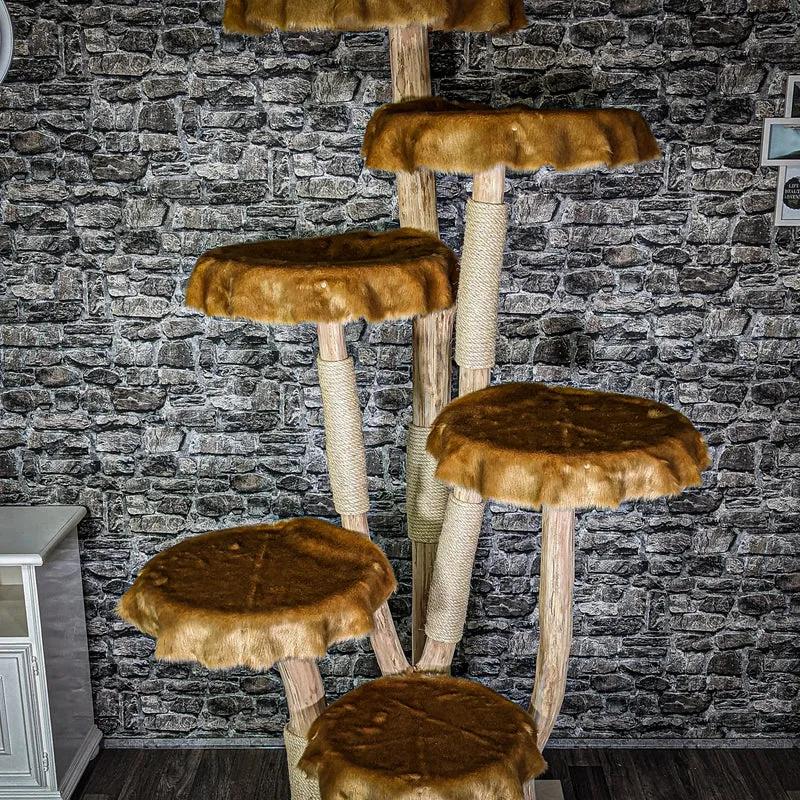 Naturkratzbaum 2944 Kratzbaum Natur Holz Design 216 cm hoch Katzenbaum