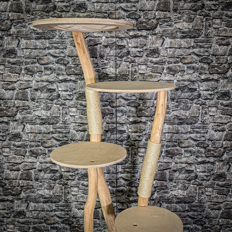 Naturkratzbaum 2941 Kratzbaum Natur Holz Design 170 cm hoch Katzenbaum
