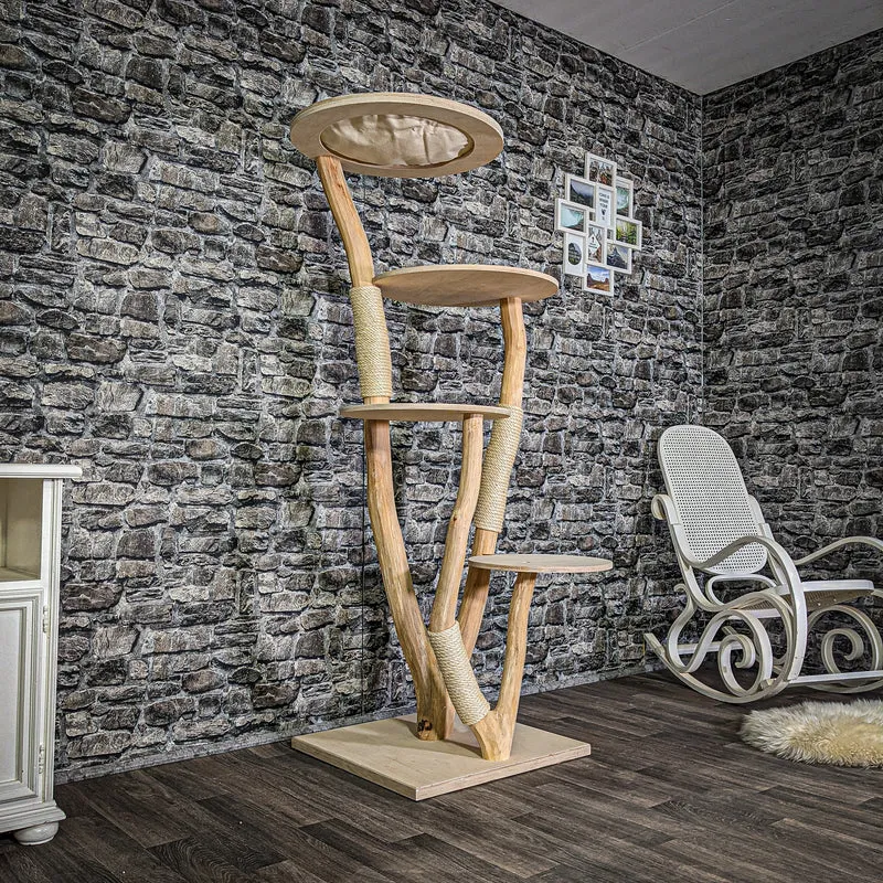 Naturkratzbaum 2941 Kratzbaum Natur Holz Design 170 cm hoch Katzenbaum