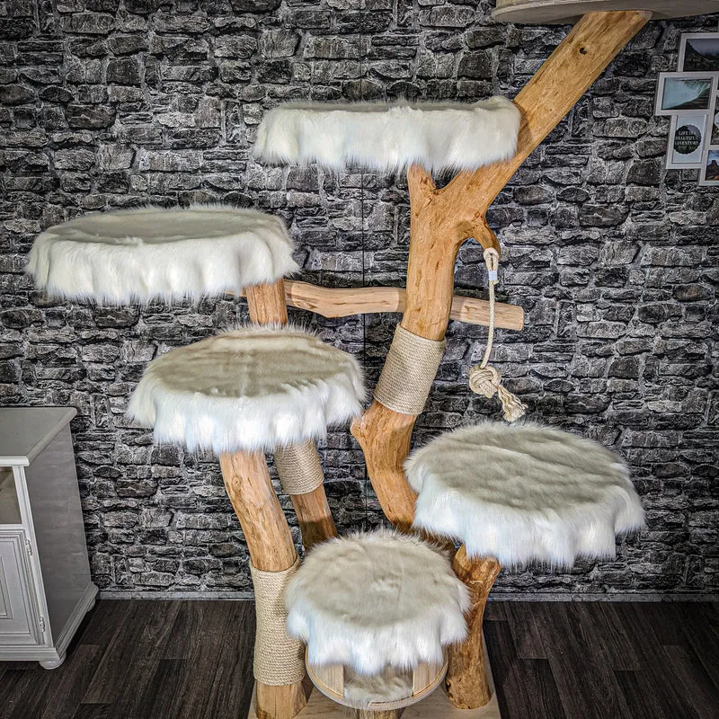 Naturkratzbaum 206 cm hoch Kratzbaum Natur Holz Design 2934 Katzenbaum