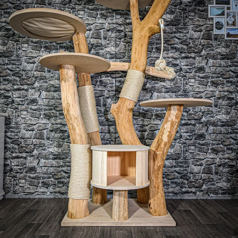Naturkratzbaum 206 cm hoch Kratzbaum Natur Holz Design 2934 Katzenbaum