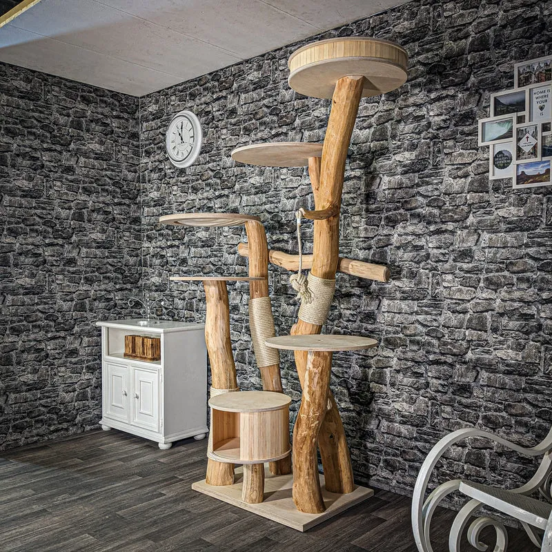 Naturkratzbaum 206 cm hoch Kratzbaum Natur Holz Design 2934 Katzenbaum