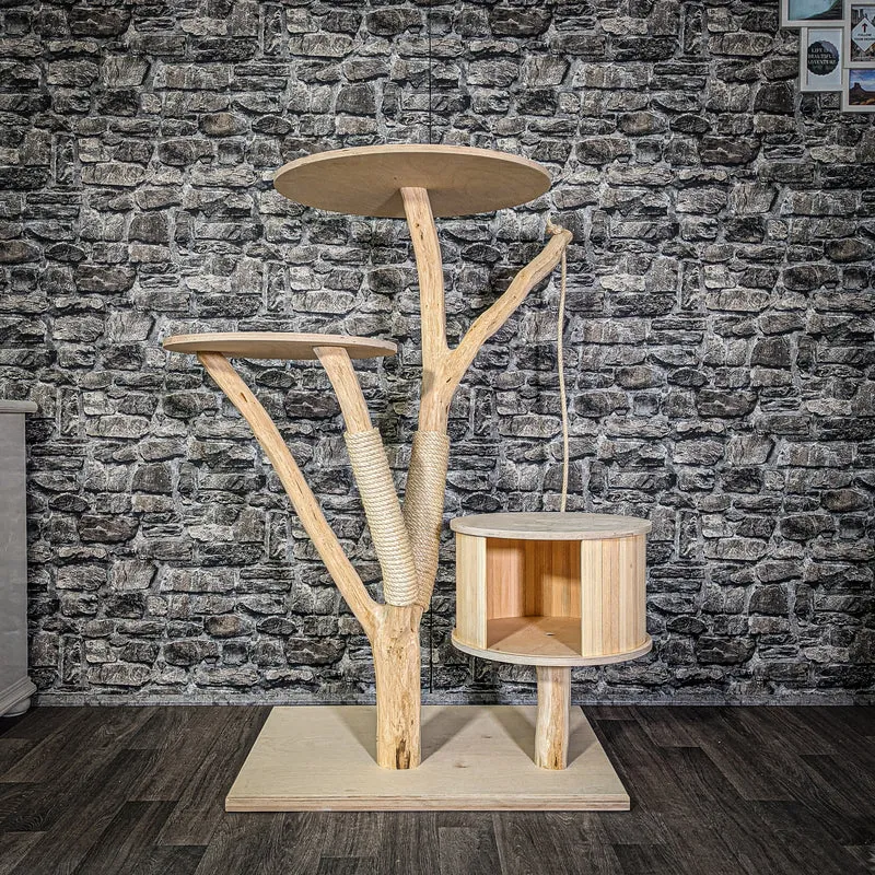 Naturkratzbaum 123 cm hoch Kratzbaum Natur Holz Design 2939 Katzenbaum