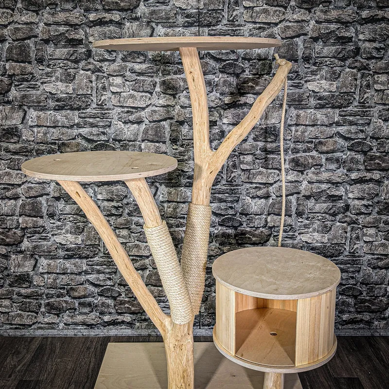 Naturkratzbaum 123 cm hoch Kratzbaum Natur Holz Design 2939 Katzenbaum