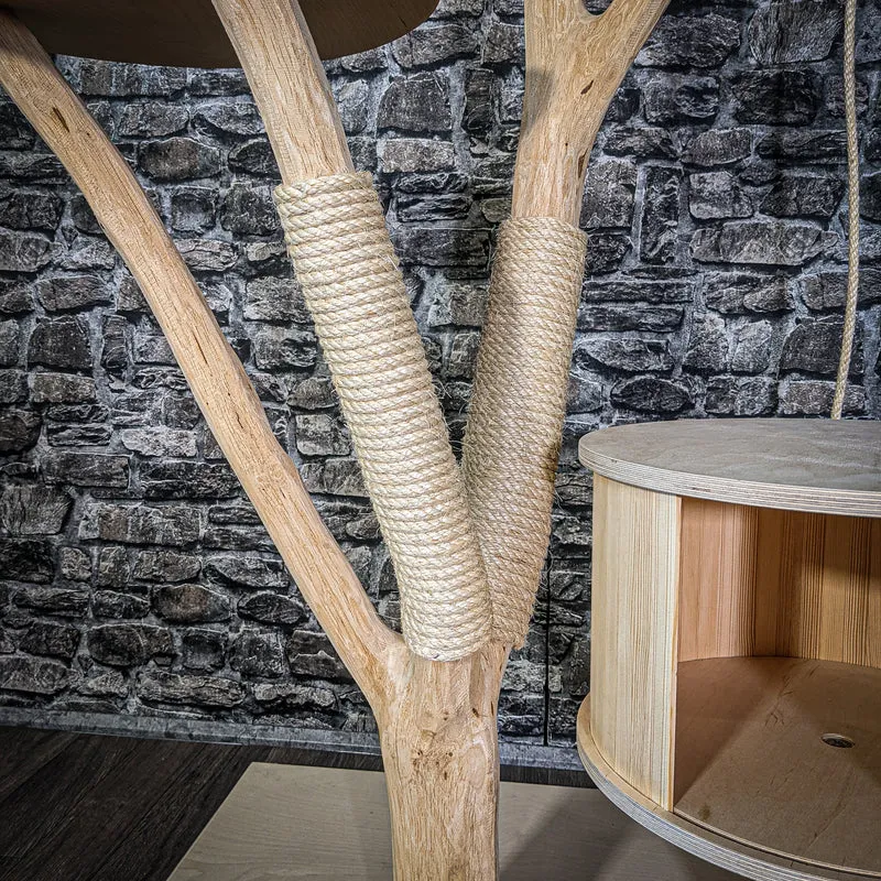 Naturkratzbaum 123 cm hoch Kratzbaum Natur Holz Design 2939 Katzenbaum