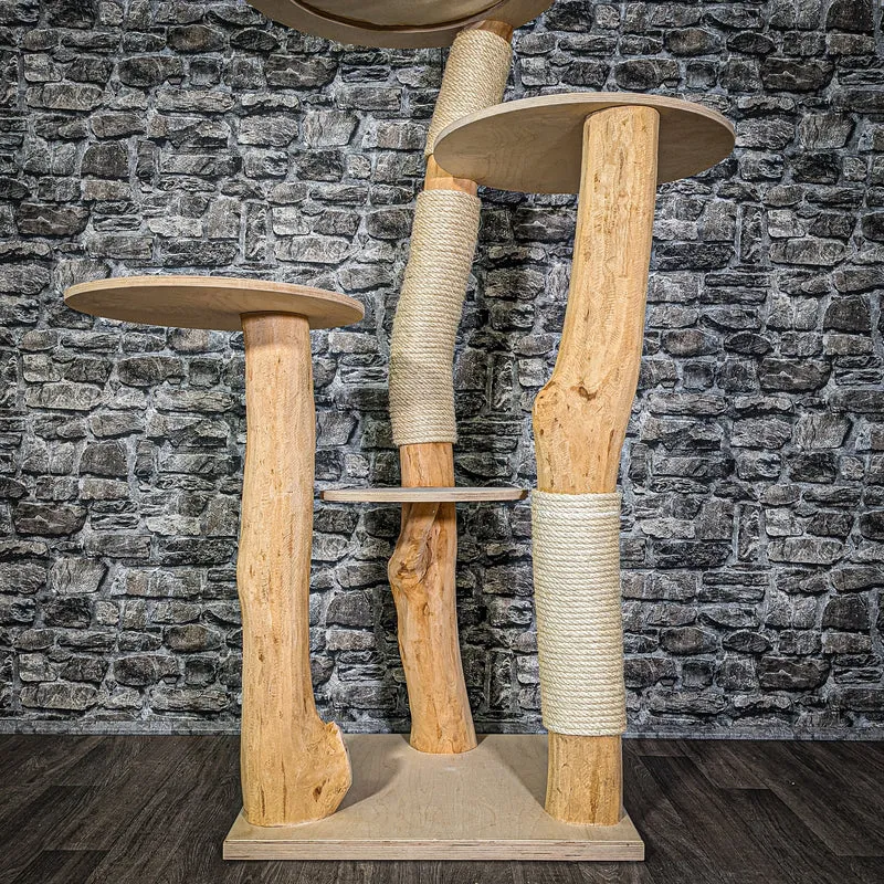 Naturkratzbaum 2931 Kratzbaum Natur Holz Design 145 cm hoch Katzenbaum