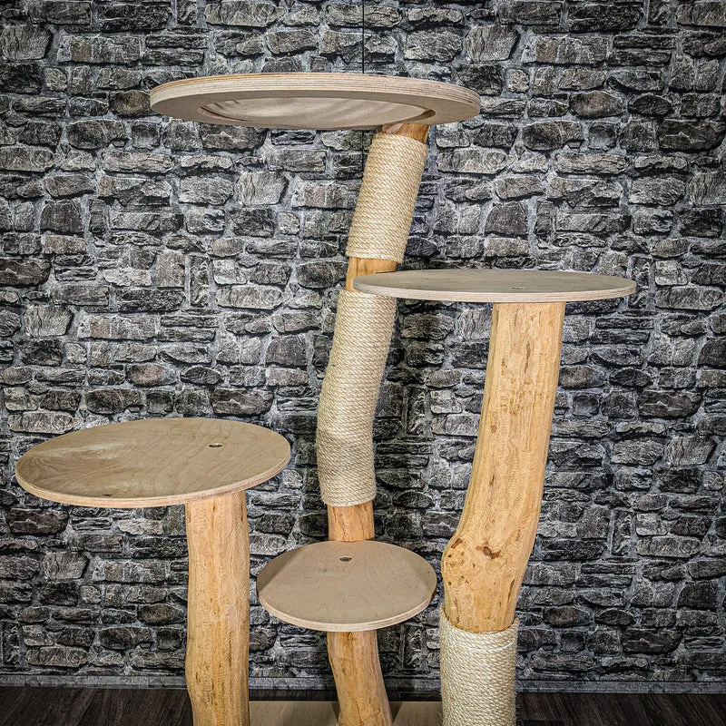 Naturkratzbaum 2931 Kratzbaum Natur Holz Design 145 cm hoch Katzenbaum