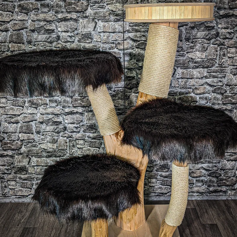 Naturkratzbaum 142 cm hoch Kratzbaum Natur Holz Design 2937 Katzenbaum