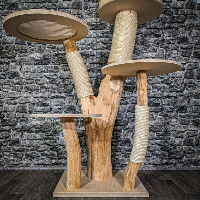 Naturkratzbaum 142 cm hoch Kratzbaum Natur Holz Design 2937 Katzenbaum