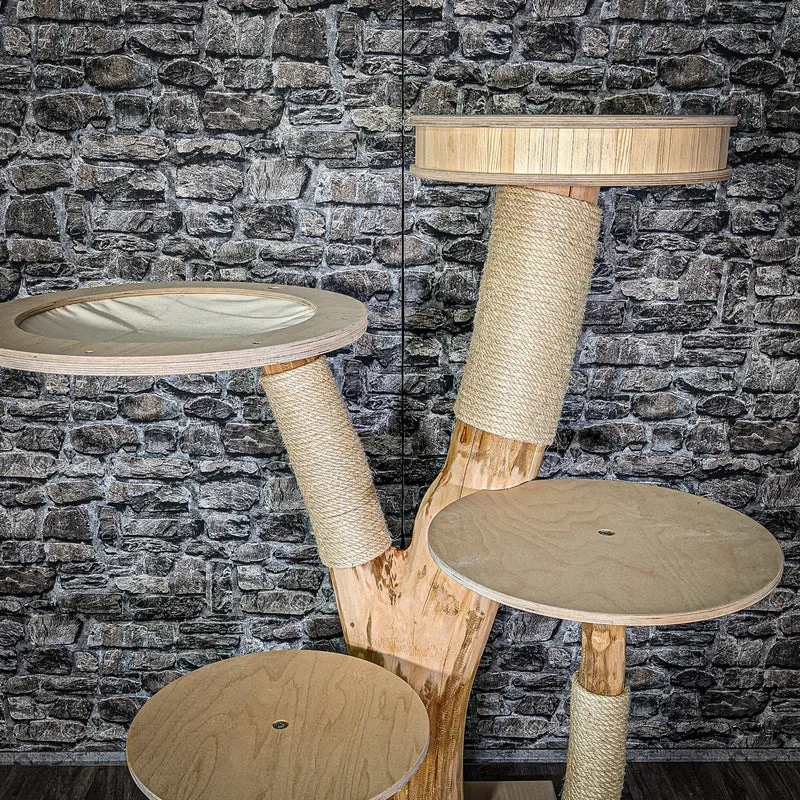 Naturkratzbaum 142 cm hoch Kratzbaum Natur Holz Design 2937 Katzenbaum