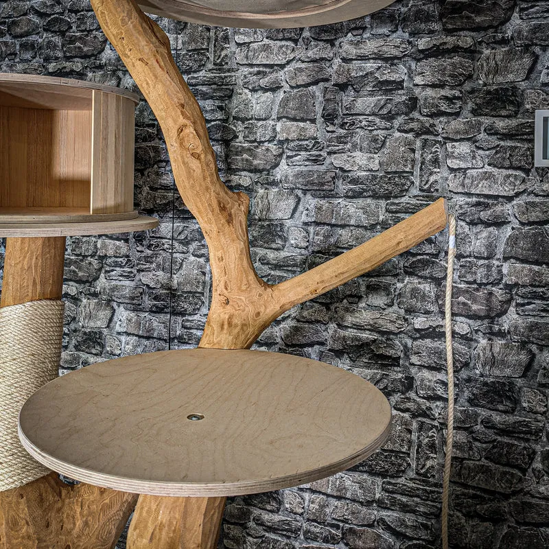 Naturkratzbaum 205 cm hoch Kratzbaum Natur Holz Design 2932 Katzenbaum
