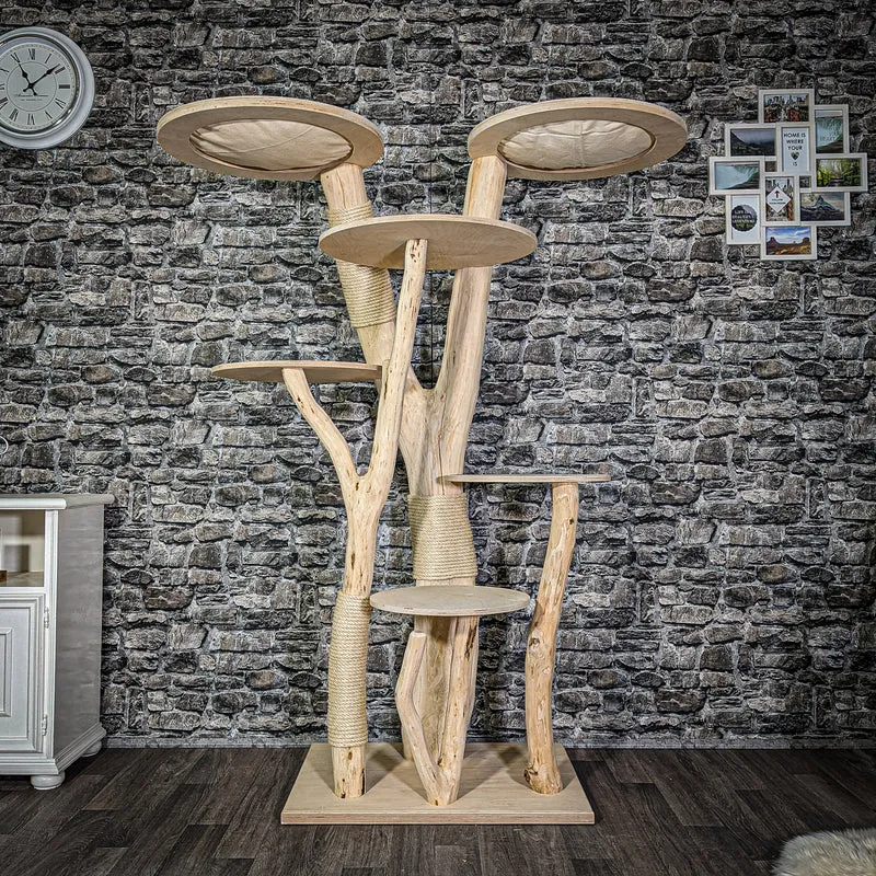 Naturkratzbaum 2935 Kratzbaum Natur Holz Design 175 cm hoch Katzenbaum